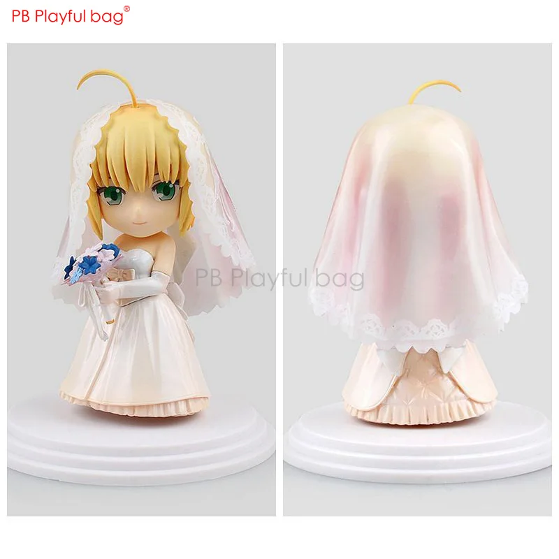 

11CM White Wedding dressing Saber Figure PVC collectible model Toys Action Figure Room decoration Children Birthday Gifts HB49