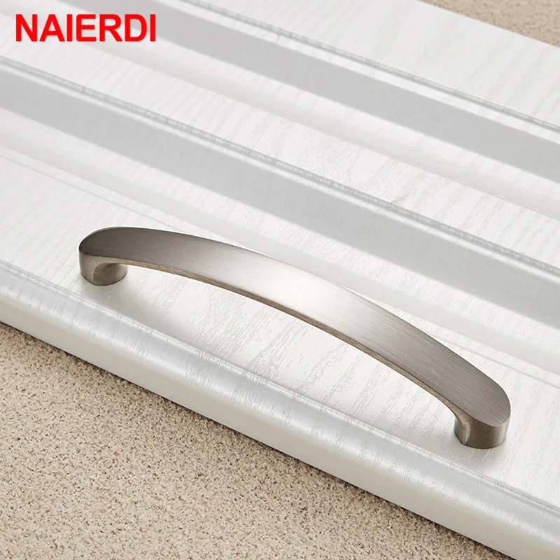 NAIERDI Cabinet Handles Knobs Aluminum Alloy Door Kitchen Knobs Brushed Cabinet Pulls Drawer Modern Furniture Handle Hardware