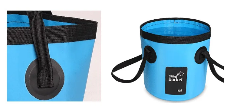12L 20L tragbarer wasserdichter Wasserbeutel, faltbarer Eimer, Wasservorratsbehälter, Tragetaschen für Angeln, Camping, Wandern – Detail 9