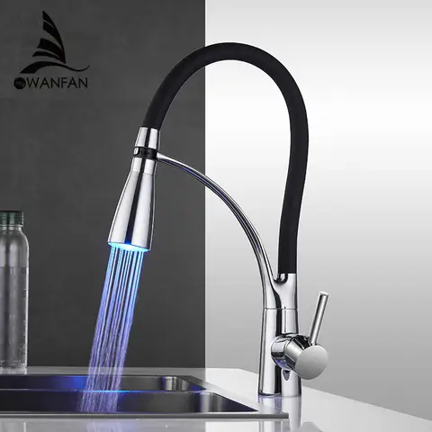Chrome Kitchen Faucet with Rubber Design WANFAN