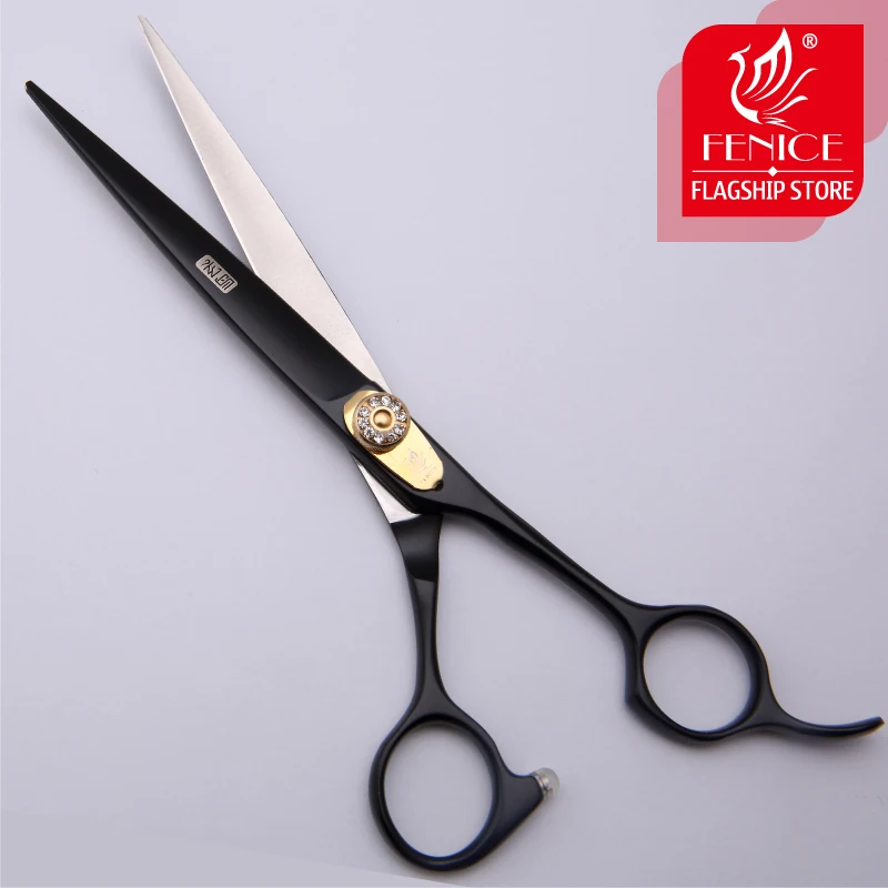 Imagem -04 - Fencie-tesoura Profissional de Aço Pet Dog Hair Grooming Tools Tesoura de Corte Preto Importado 440c 70