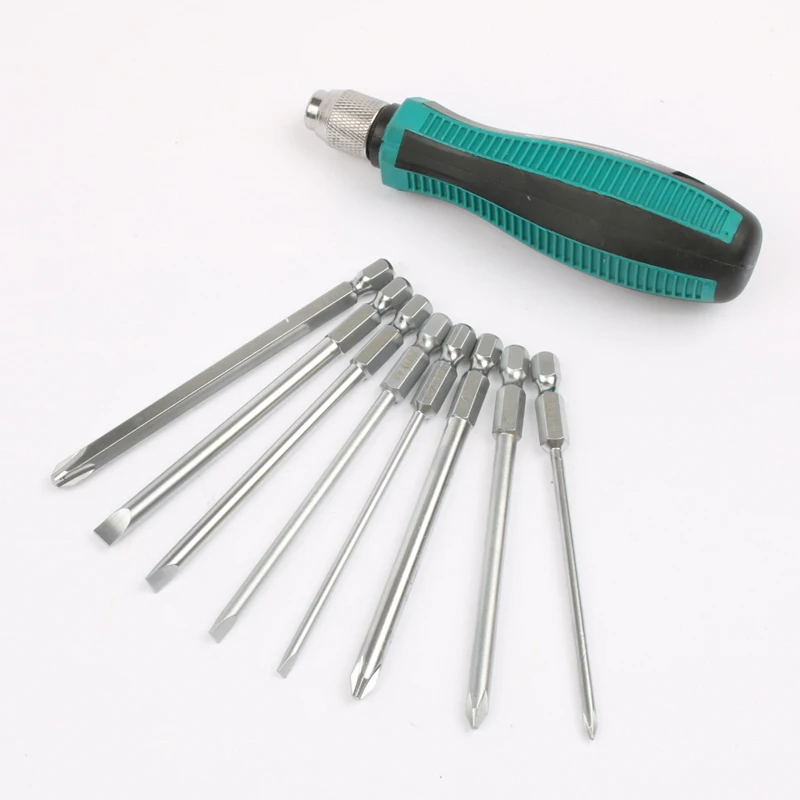 9pcs/set Precision Screwdriver Set NO.8108 9 IN 1 Mini Screwdrivers Kit Bag 8 Insert Bits+1pcs Rubber Handle Best Price