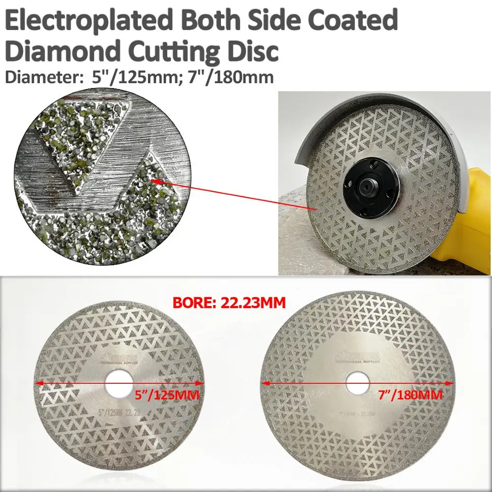 DIATOOL 2pk 5 "Galvani diamant & schleifscheibe Bohrung 22,23 Durchmesser 125 MM für marmor granit fliesen keramik