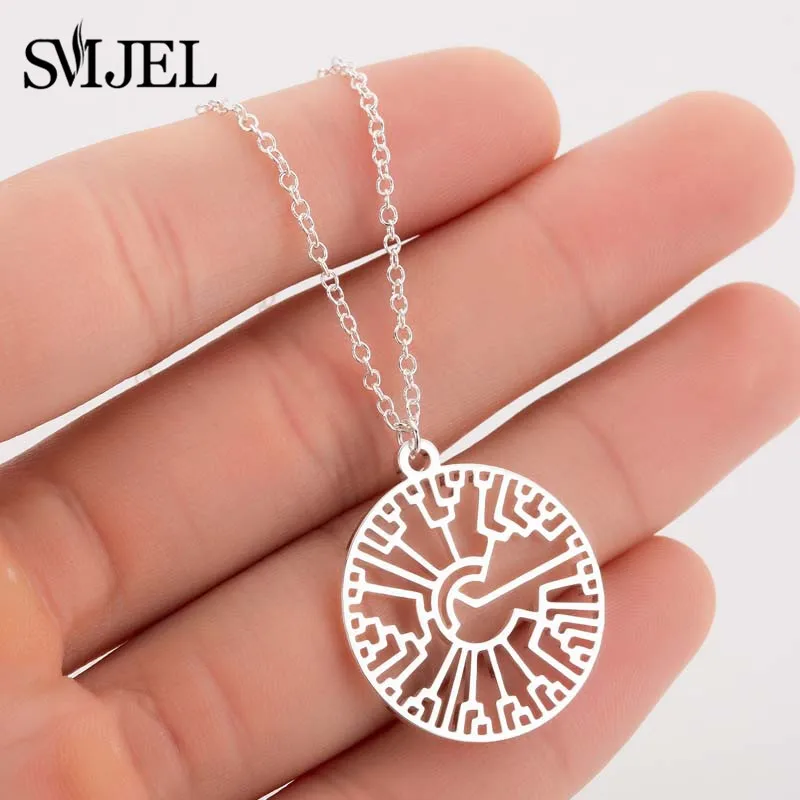 SMJEL Stainless Steel Phylogenetic Tree Necklace Men Tree of life Science Pendants Necklaces Creative Evolution Tree Jewelry