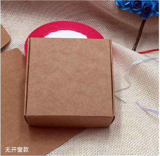 

5.8*5.8*3.2cm 100Pcs/ Lot Brown Kraft Paper Gift Storage Pack Box 2.28"x2.28"x1.25" Vintage Small Craft Paper Pack Packing Boxes