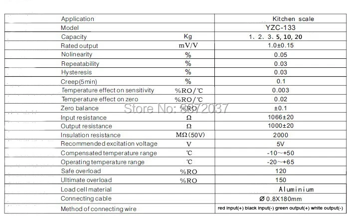 10 teile/los 1 kg 2 kg 3 kg 5 kg 10 kg 20 kg Wägezelle Elektronische Waage Gewicht Wiegen Sensor für HX711 AD Modul Arduino RPI – Detail 2