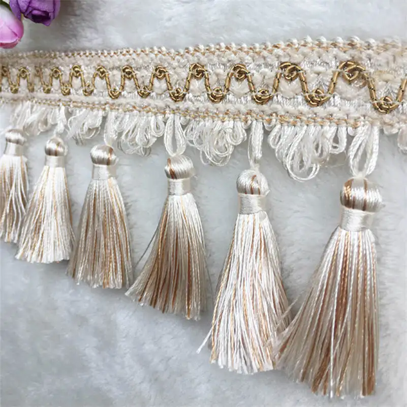 1 Meter Tassel Fringe Lace Edging Trim Sewing Craft Ribbon Curtain Cushion Tablecloth Upholstery Decor Lace Trimming Crafts