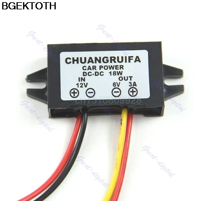 Waterproof Converter 12V Step Down To 6V 18W Max 3A for DC/for DC Power Supply N