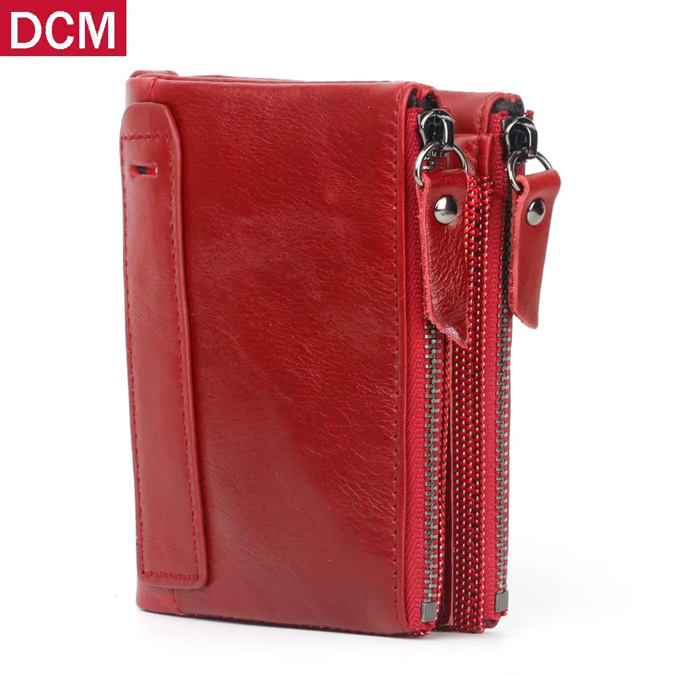 

100% Top Quality Cow Genuine Leather Small Wallet Rfid Dollar Price Short Style Female Purse Brand Carteira Masculina