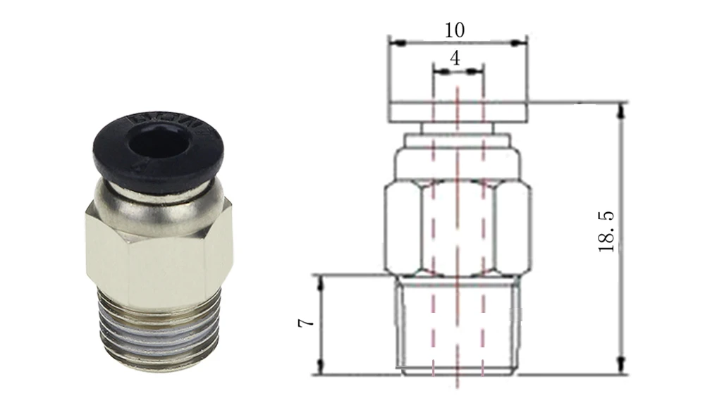 E3D V6 Hotend Kit 3D-Druckerzubehör 320 ℃ Hochtemperatur-Voron 2.4 J-Kopf-Fernextruder-Teile 12 V 24 V 1,75/0,4 mm – Detail 22
