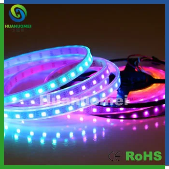 silicon tube waterproof rgb programmable led strip 5050 light ,60pcs led,DC5V,white PCB,18W