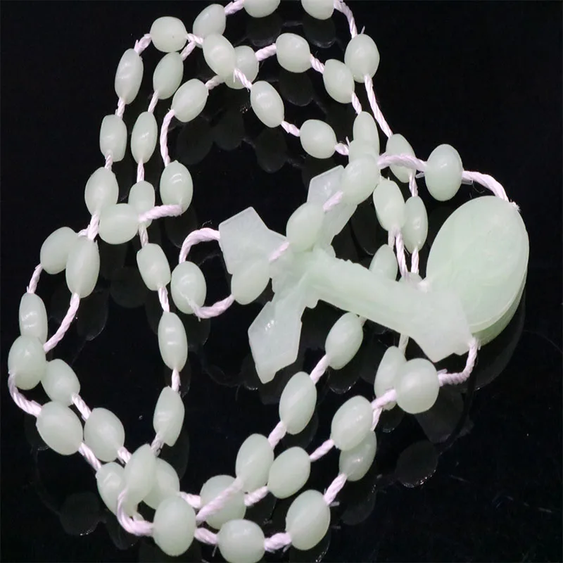 120 Pieces / Classic Catholic Plastic Cross Rosary Necklace Bright Plastic Rosary Necklace Catholic Prayer Religious Jewelry