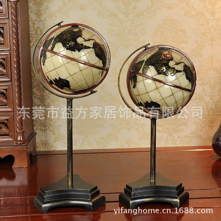 Export trade set of two globe ornaments resin crafts ornaments home decorations