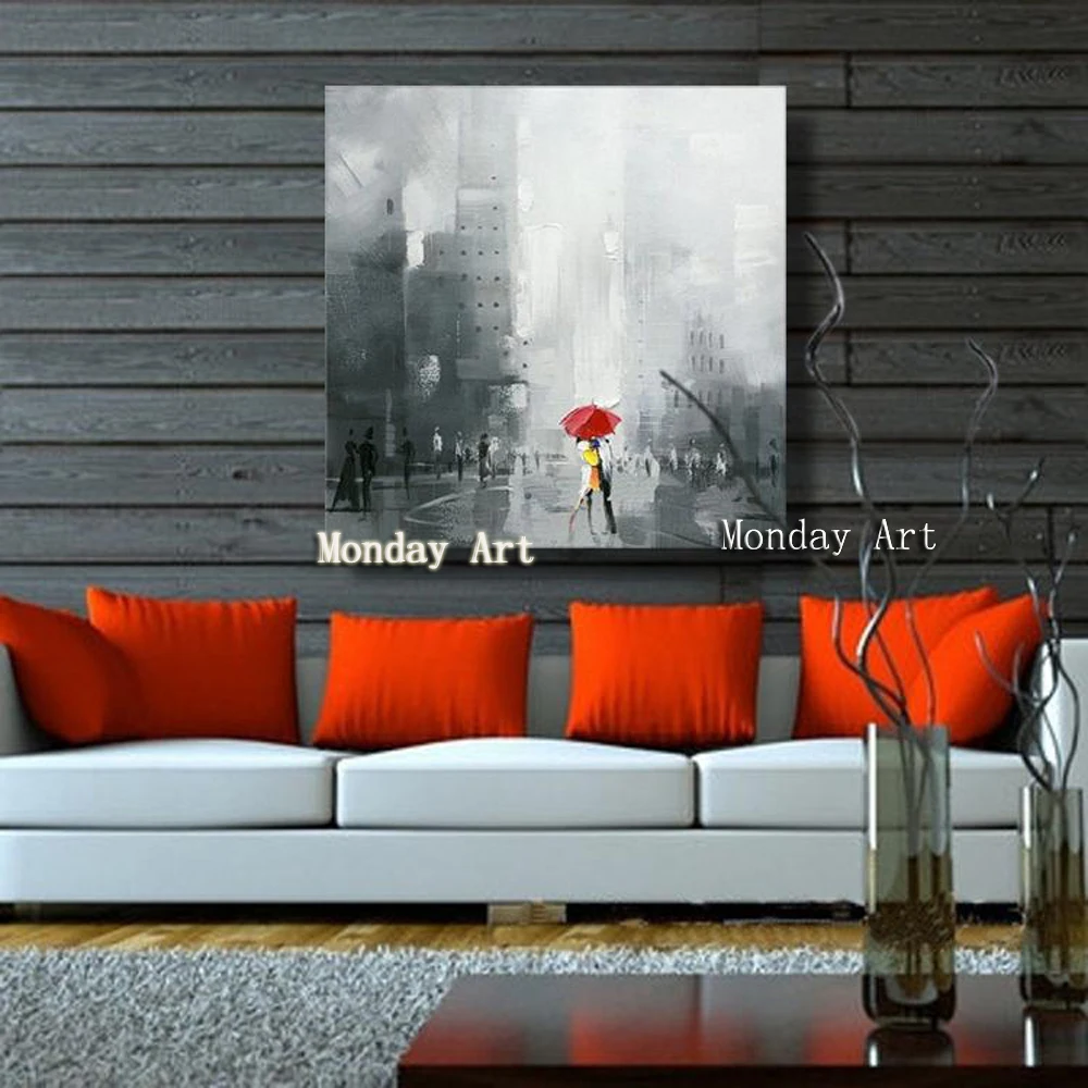 HandPainted Canvas paintings handmade New York Cityscape Abstract Wall Canvas Oil Paintings Wall Picture paintings Home Decor