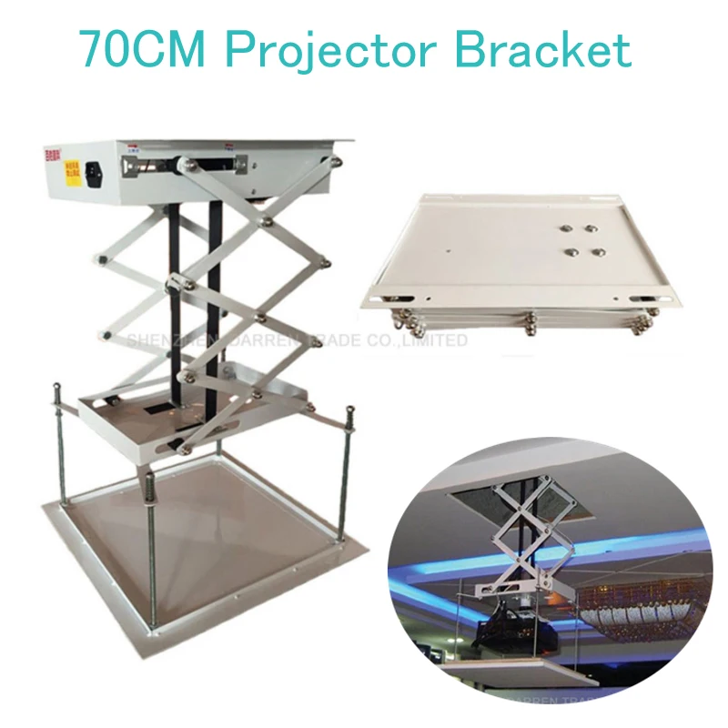 70CM Remote Control Projector Bracket Motorized Scissor Projector Electric Ceiling Mount Bracket for Home/ Cinema