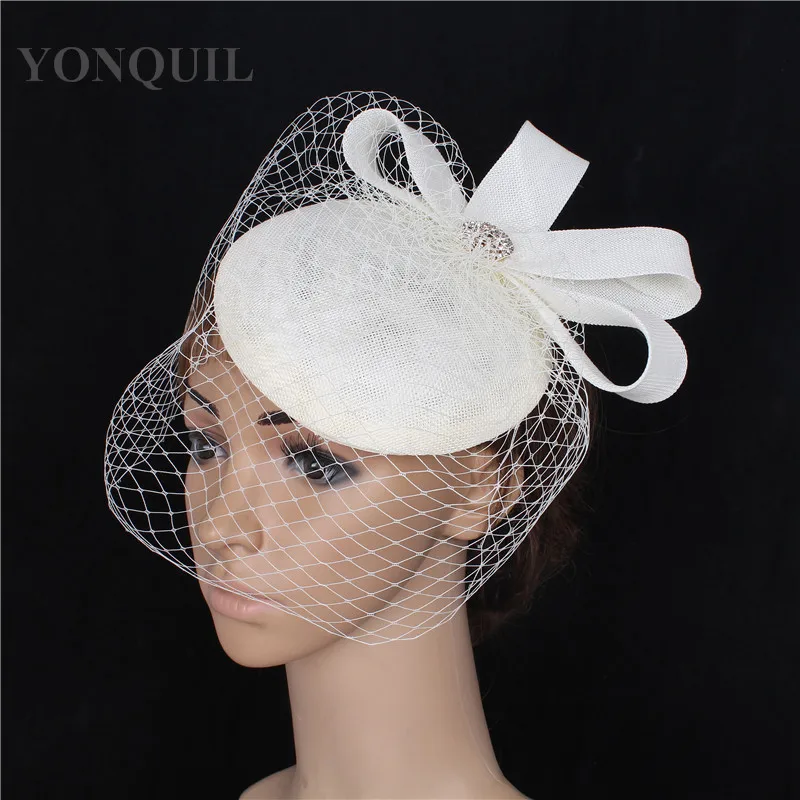 

Bride Mesh New Headpiece For Party Banquet Tea Fascinator Hat Fancy Veils Women Chapeau Cap Hair Clip And Hair Band Accessories