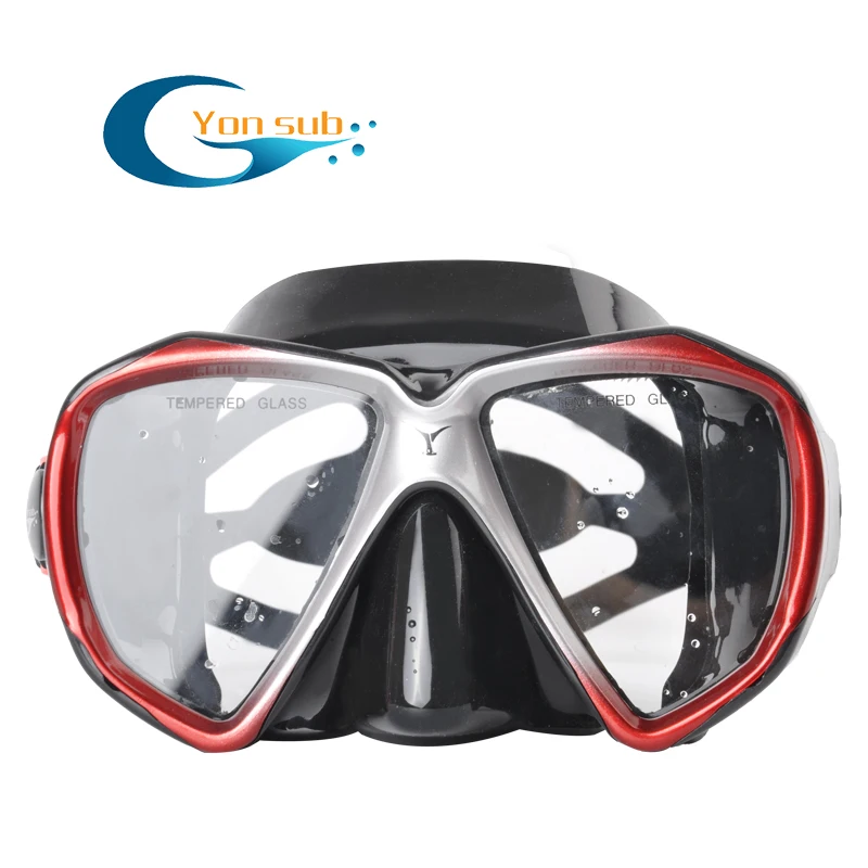 YONSUB-Adult Scuba Diving Mask Full Dry Silicone Snorkeling Tube Set Underwater Swimming Goggles with Excellent Field of Vision