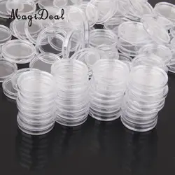 MagiDeal 100pcs/Lot Clear Coin Capsules Containers Boxes Holders for Collections 20mm/25mm /27mm/35mm/40mm