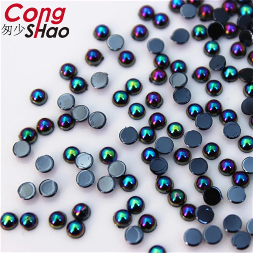 Cong Shao 1000szt 3mm 3D Nail Art Tips AB Color flatback crystal Acrylic Rhinestone trim phone not hotfix nail applique ZZ625