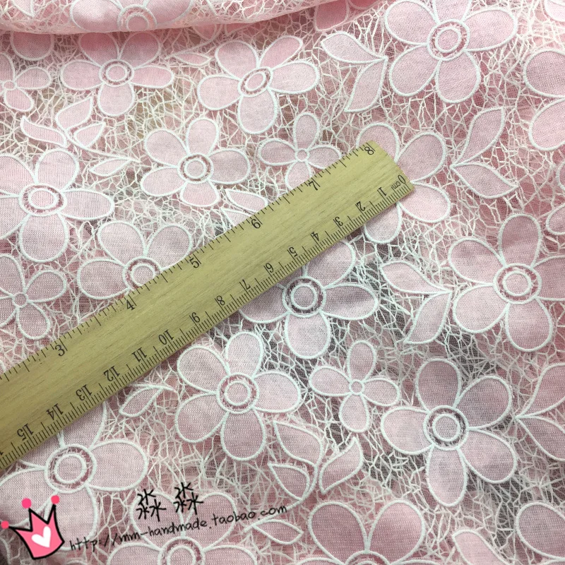 2016 garment fabric pink hollow small plum water soluble lace blouse clothing fabric printing