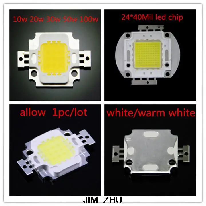 1 sztuk 10w 20w 30w 50w 100w biały/ciepły biały Led Smd kulki chipy dla wysokiej dioda Led dużej mocy