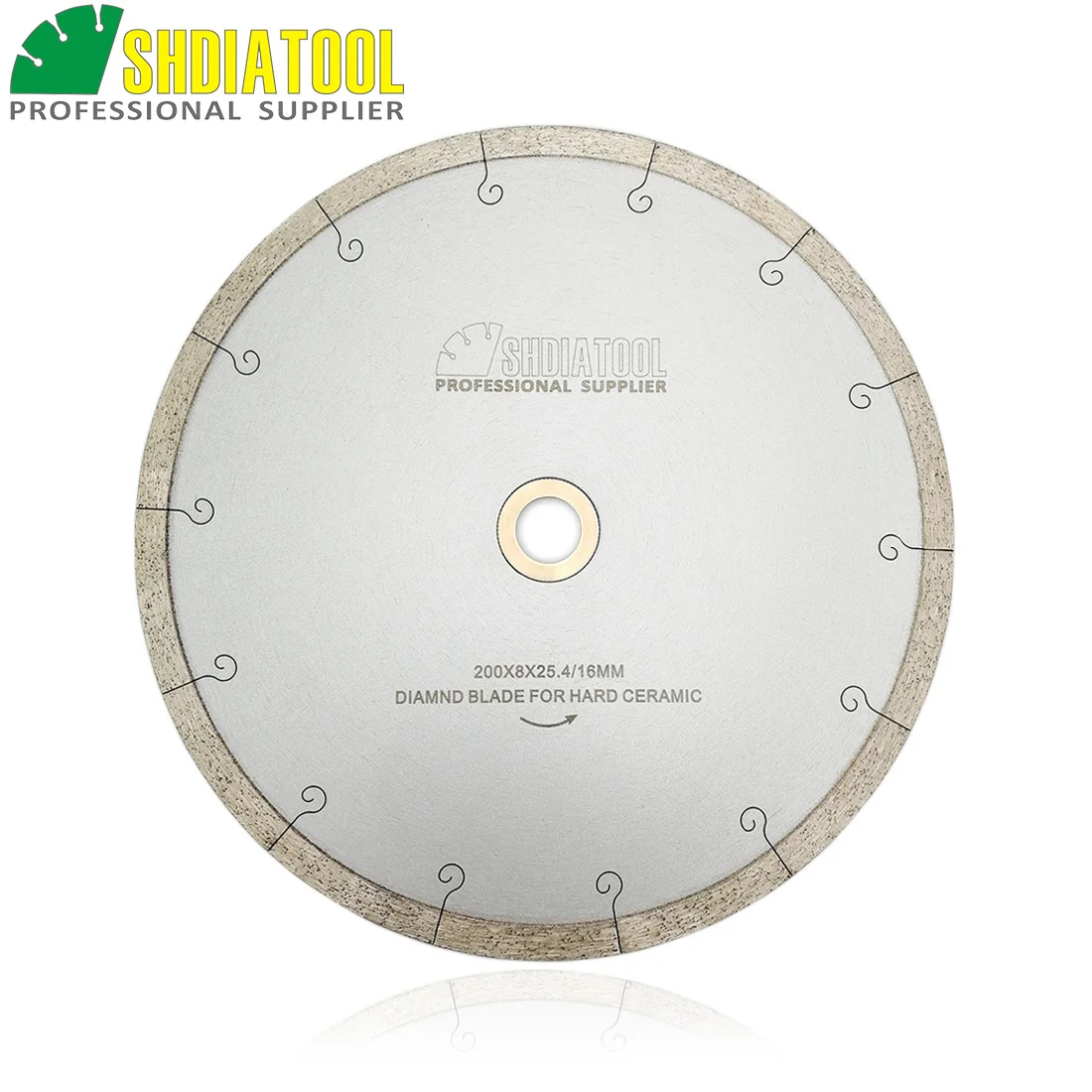 SHDIATOOL 2pcs Dia 200mm/8inch Hot-pressed Diamond Saw Blades with Hook Slot Diamond Wheel Tile Ceramic Porcelain Cutting Disc