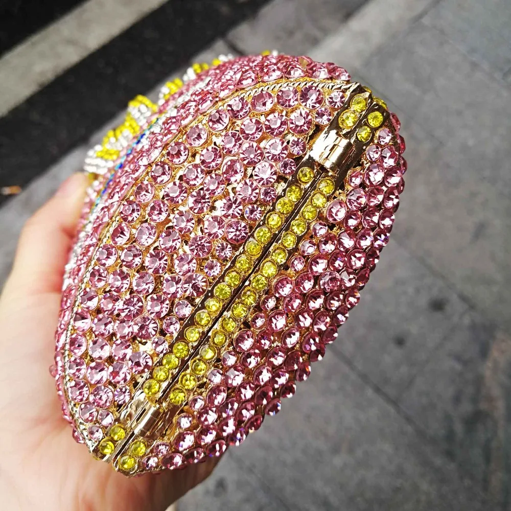 Chips Diamond Women Clutches Bags Lady Evening Clutch Bags Dinner Purse Party Handbag Crystal Evening Pink Yellow Bag SC798