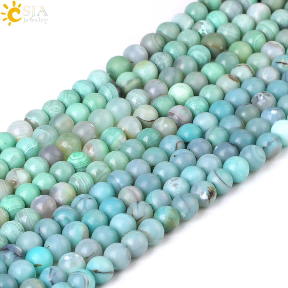 CSJA 6 8 10mm Onyx Beads for Jewelry Making Women DIY Bracelet Necklace Imitation Turquoises Loose Spacer Bead Accessories G041