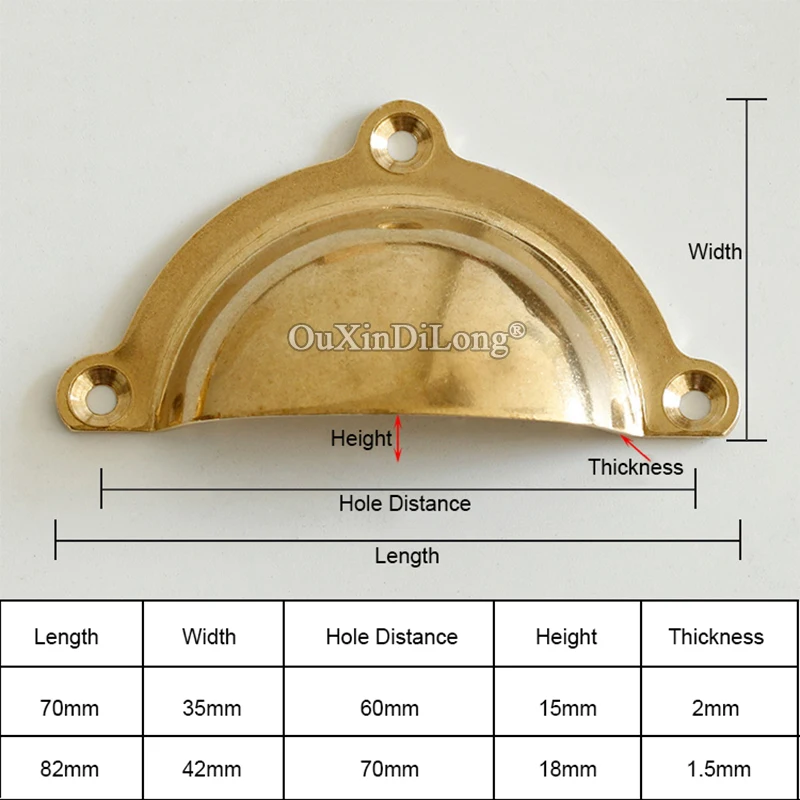 Retro Vintage 20PCS European Antique Brass Shell Handles Cupboard Drawer Cabinet Pulls Furniture Handles and Knobs image 2