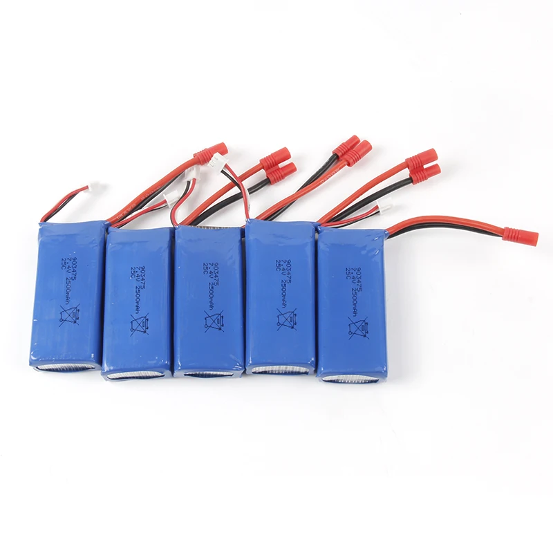 5 pces * 7.4v 2500mah 25c bateria 1 a 5 carregador cabo + carregador de equilíbrio para syma x8c/x8w/x8g/x8hc/x8hw/x8hg rc quadcopter