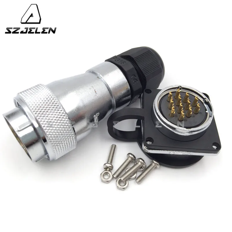 SZJELEN WF28 Series 12 Pin Waterproof Cable Connector, IP67,Mechanical Power Cable Panel Mount Connector