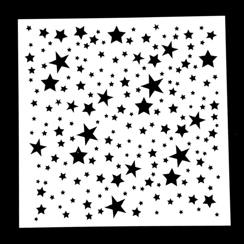 1 Piece White Glitter Star Reusable Stencil Airbrush Painting Art DIY Painting Stencil Home Decor Scrap Book Album Craft