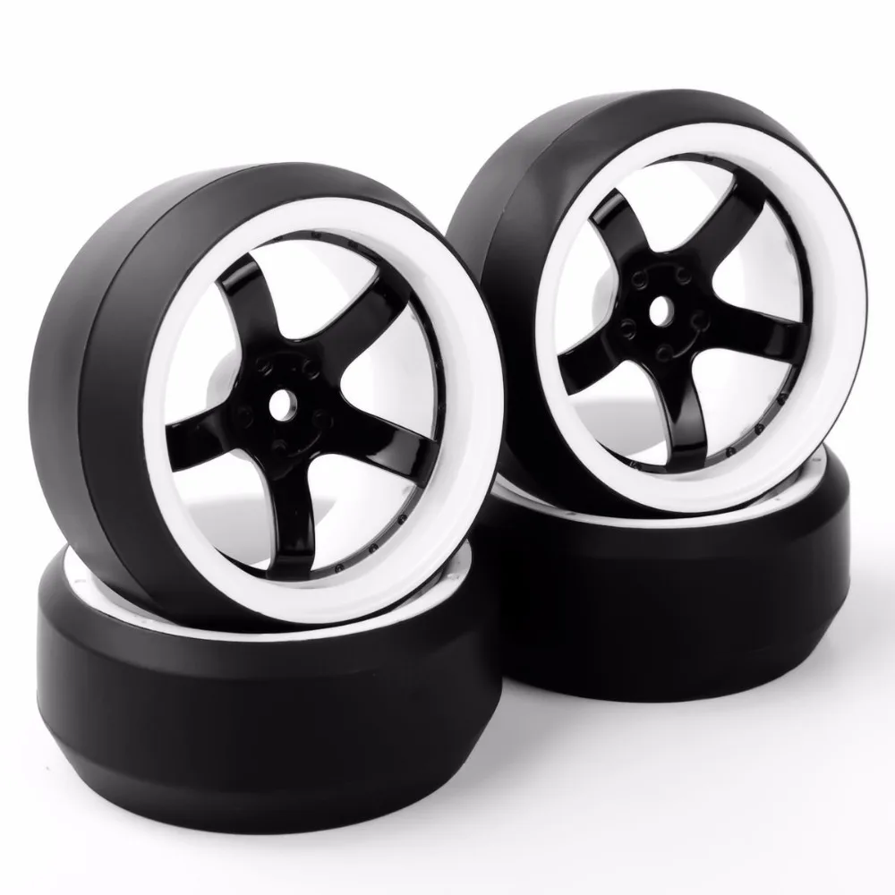 1/10 Wheel Rim RC Drift Tires Fit HPI 1:10 On-Road Racing Car 3 Degree 12mm Hex Accessory