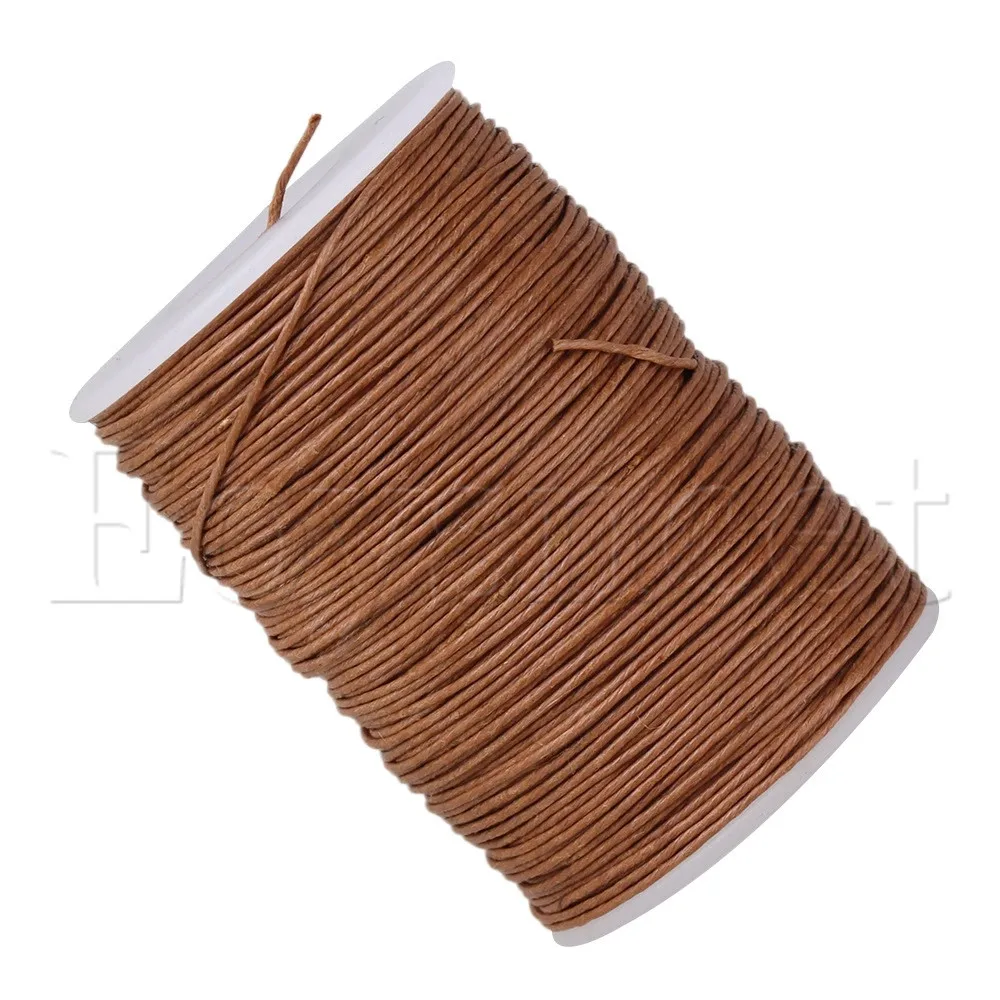 100 Meter Natural Hemp Waxed Thread Round Cord Leather Craft Line Light Brown