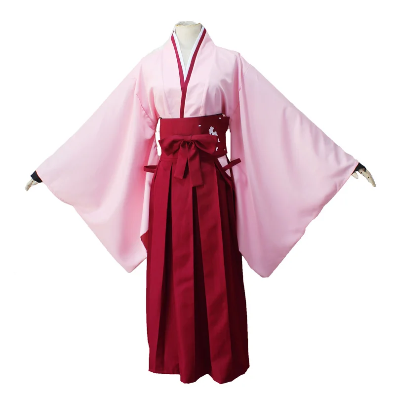 Sakura Saber Kimono Okita Souji Costume Fate Grand Order FGO Cosplay Japanese Anime Cosplay Red Costume