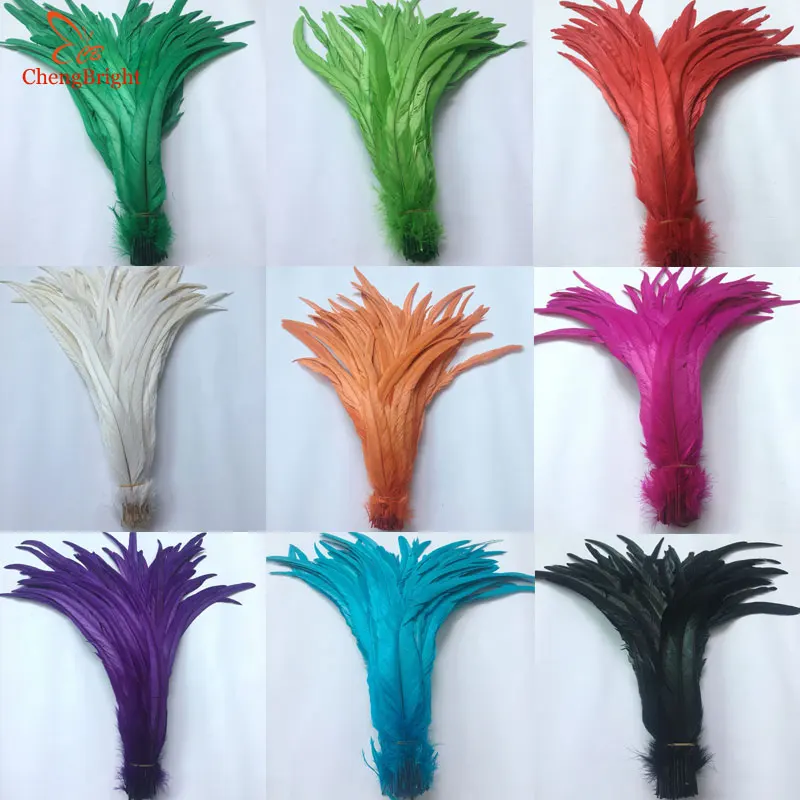 

CHENGBRIGHT 500 PCS 35-40CM Natural Rooster Feathers Colorful Cheap Feather For Decoration Crafts Christma Diy Pheasant Feather