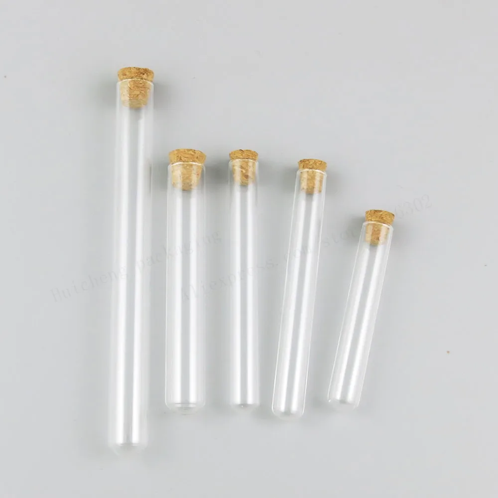 

500 X Empty Clear Glass Tube With Cork Transparent Glass Tubelar Container Test Glass Tube