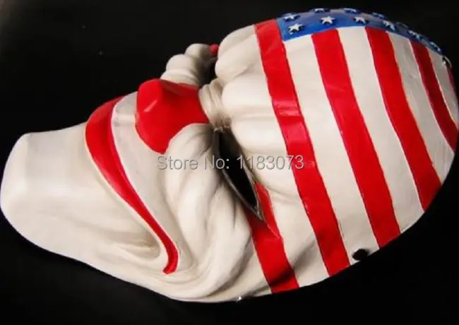 Payday 2 Dallas US National Flag Masquerade Cosplay Mask Heist joker Clown Costume Adult Head Robber Cosplay Funny Resin Masks