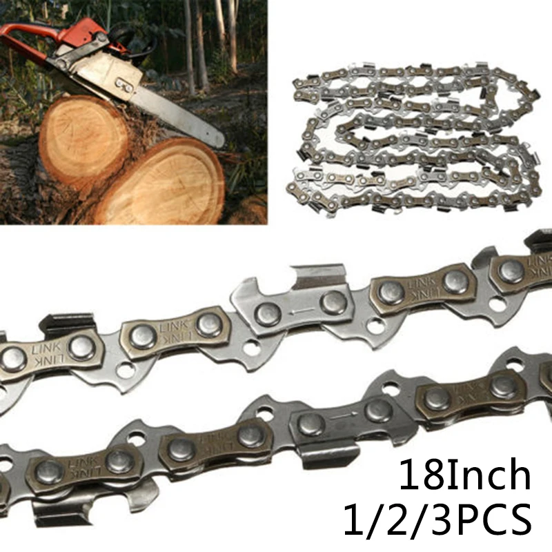 1 Buah 18 Inci 45Cm 62 Drive Links Saw Saw Chain Blade 3/8 "LP 0.050" Gauge Wood Cutting Chainsaw Parts