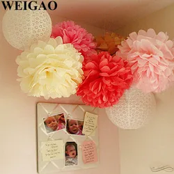 WEIGAO 5Pcs 10/20/30cm Tissue Paper Pom Poms Birthday Party Backdrop Paper Pompoms Flowers Wedding Decoration Baby Shower Decor