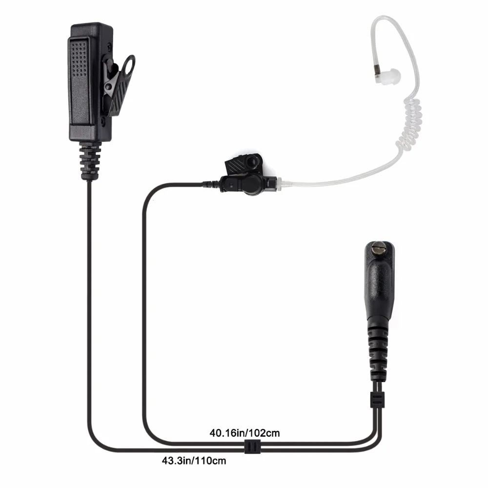 Retevis R-1M21 Grande PTT Mic Auricolare Tubo Acustico Auricolare Per Motorola DP4800 DP4801 XPR6550 DGP4150 P8268 Walkie Talkie ecc.