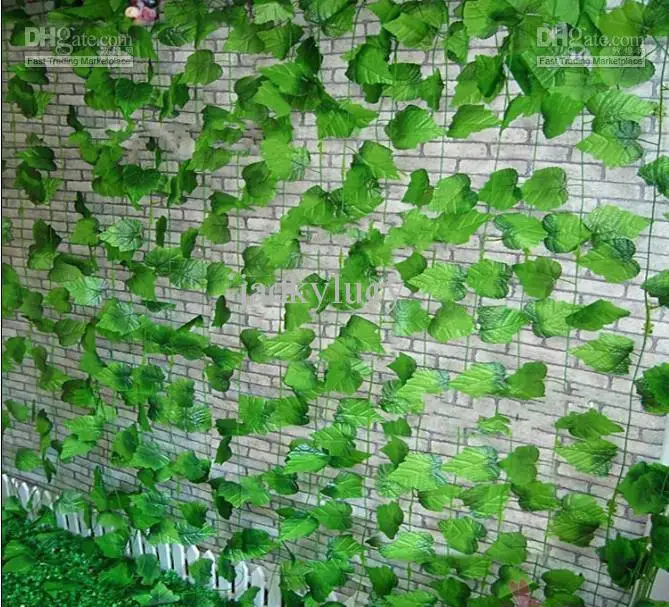 

Beautiful Simulation of Artificial Green Climbing Vines of Grape Leaves for Home Wall Decor Party Decoration Free Shipping