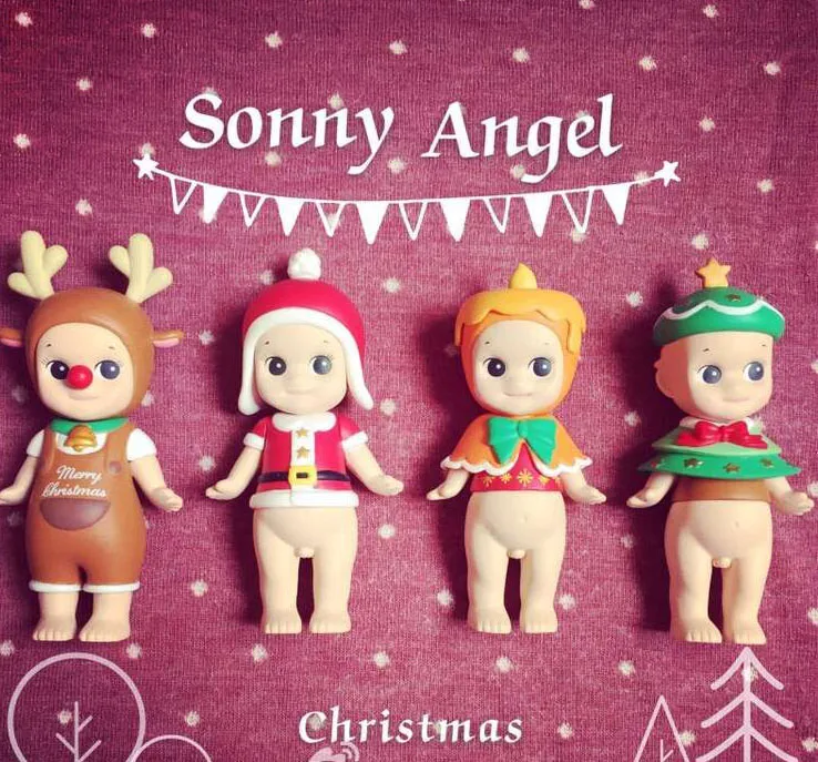 

7-10cm 4pcs/lot Japanese anime figure sonny angel action figure set Christmas series collectible model toys for girls