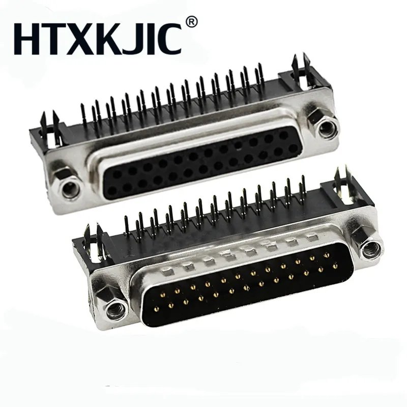 10Pcs DR9 DR15 DR25 DR37 Hole/Pin Female/Male Black Bending Pin 90DEG connector VGA serial port DB adapter Wholesale