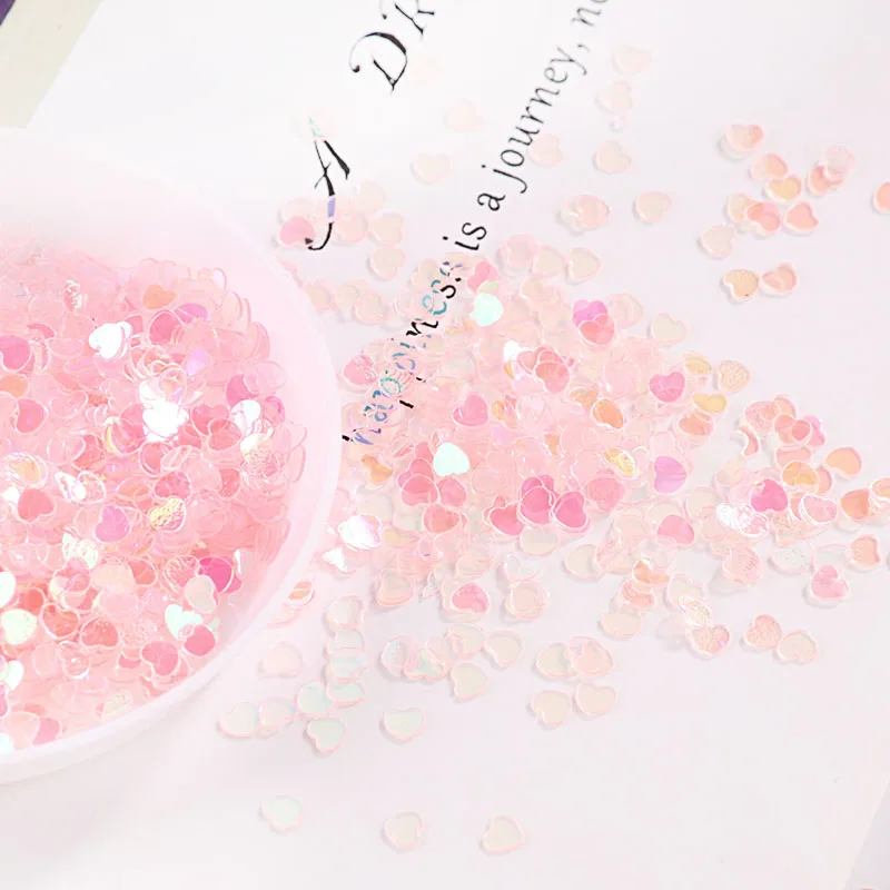 10g/Pack transparentpink Mix Moon Dot Shell Swan Nail Sequins Paillettes Wedding Craft, Slime Making Wedding Decoration Confetti