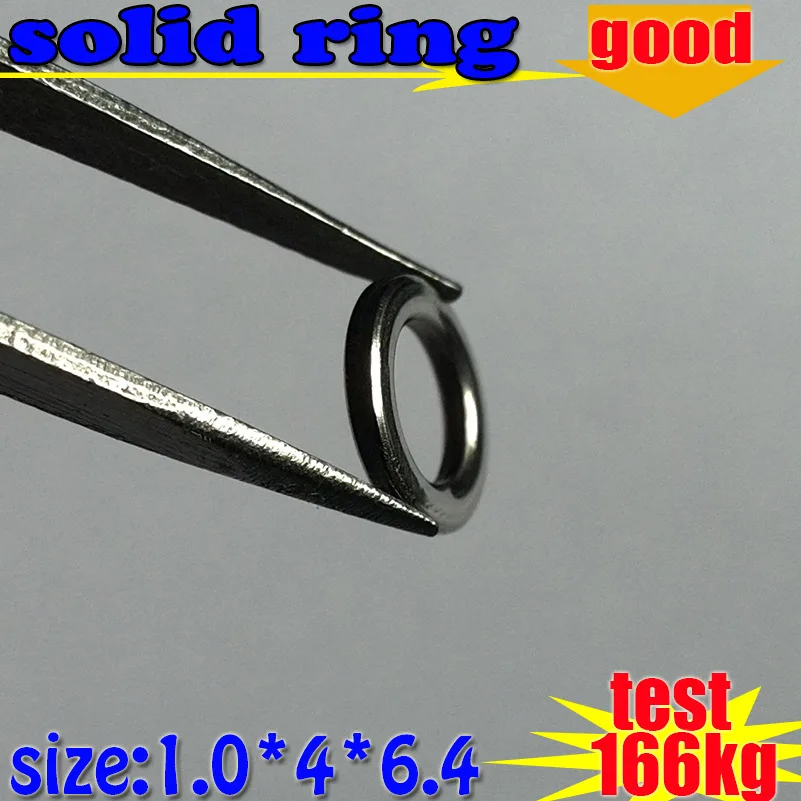 2016only fishlures  30pcs/lot  fishing solid ring size 1.0*4*6.4mm 304 stainless steel test 166kg