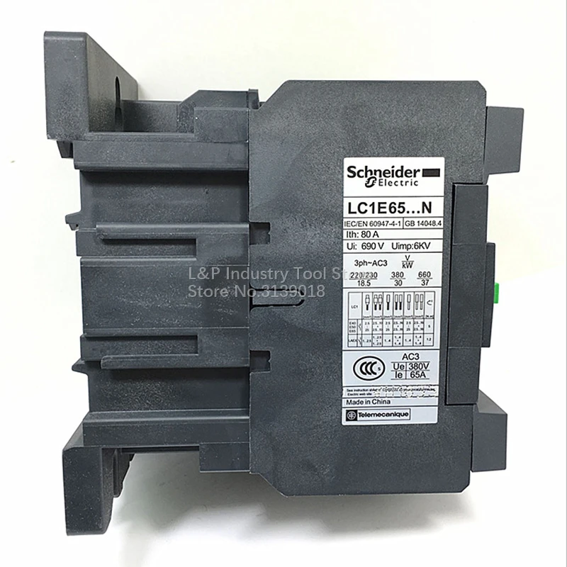 100% Original Schneider Contact Device LC1-E EasyPact TVS Series Control LC1E65M5N 65A 3P Contactor AC220V Updated To LC1N65M5N