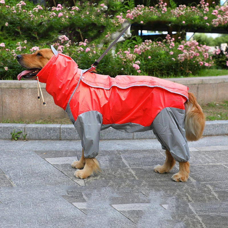 Waterproof Large Dog Raincoat Big Dog Clothes pet Coat Rain Jacket Medium Large dog poncho for Golden Retriever Samoye dogs