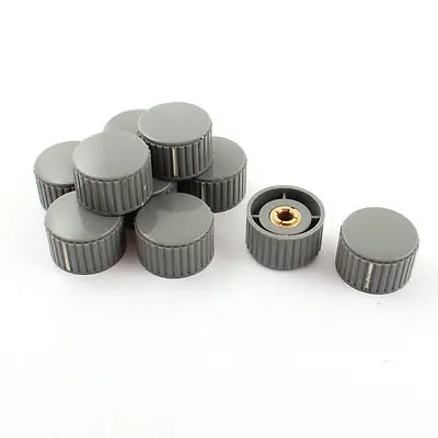 6mm x 32mm Volume Control Gray Plastic Nonslip Potentiometer Knob