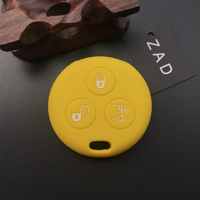 ZAD Silicone car key cover case fits for benz Smart MERCEDES City   Fortwo Roadster 3button remote key protector car accessory